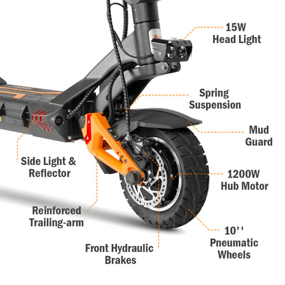 Trottinette électrique KUKIRIN G3 PRO | Double moteur puissant de 1 200 W | Vitesse maximale de 65 km/h